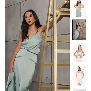 Cara Santana Collection satin Top and Skirt